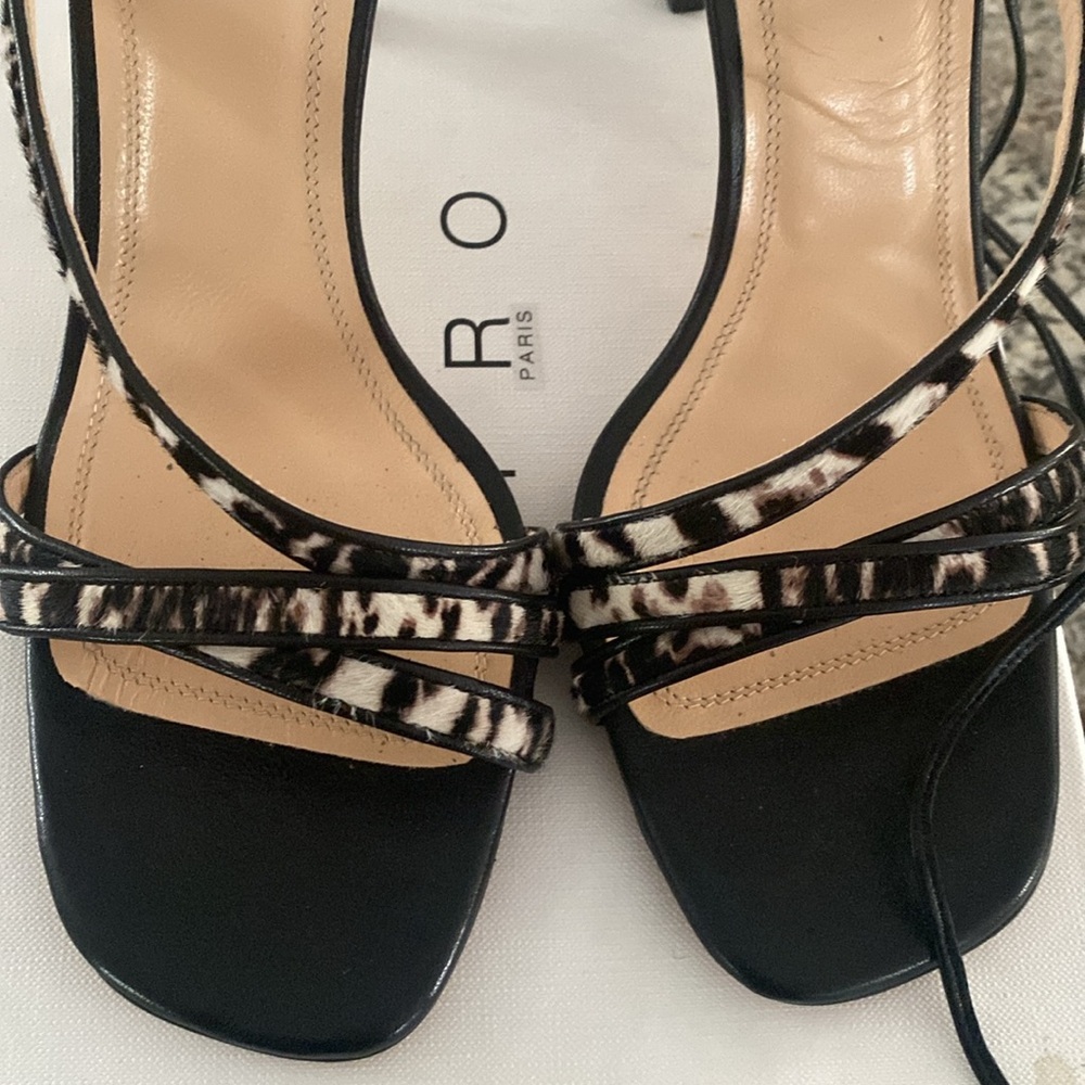 IRO Capucin zebra-print calf hair and leather sandals - Picture 8 of 8
